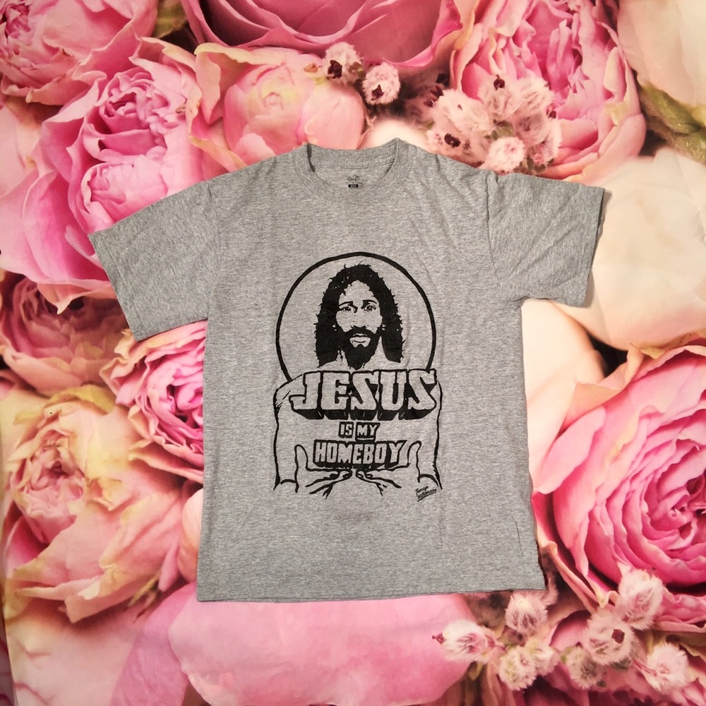 jesus is my homeboy size small unisex grey tee